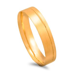 Aliança ouro amarelo com acabamento acetinado - 4mm
