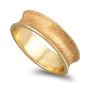 Aliança Côncava Acetinada Em Ouro De 19,2KL