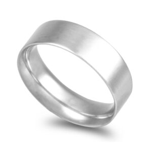 Aliança ouro branco – Anilha amendoada 6,0mm