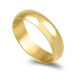Aliança ouro franco - Meia Cana Média 5,0mm
