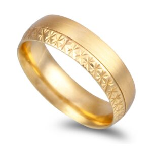 Aliança Ouro 19,2KL Com Lapidação Com 6mm De Largura