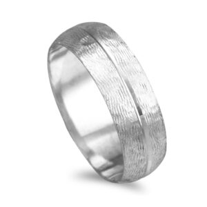 Aliança ouro branco de 19,2kl - 6mm de largura