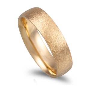 Aliança ouro rosa amendoada - 5mm de largura
