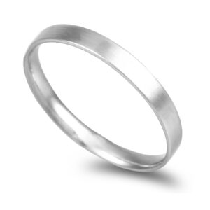 Aliança ouro branco – Anilha amendoada 2,5mm