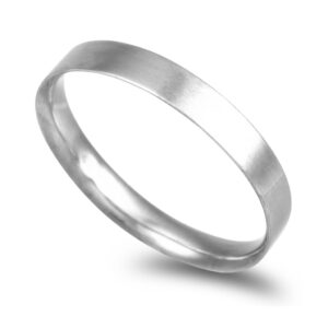 Aliança ouro branco – Anilha amendoada 3,0mm