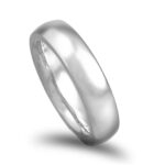 Aliança ouro branco - Amendoa facetada leve - 5mm