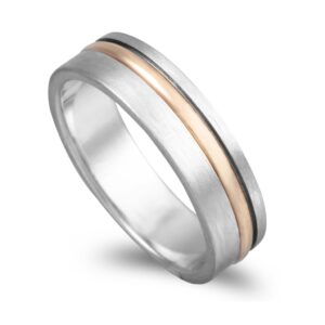 Aliança bicolor em 19,2kl - 5mm de largura