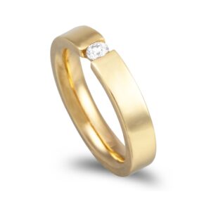 Aliança ouro franco com pedra - 4mm