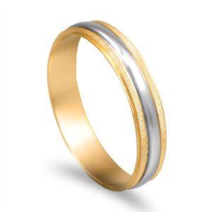 Aliança ouro bicolor - 4mm de largura