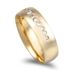 Aliança ouro franco com pedras - 6mm