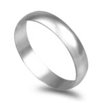 Aliança ouro branco - Meia Cana Vistosa Leve 4mm