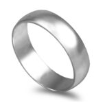 Aliança ouro branco - Meia Cana Vistosa Leve 5mm