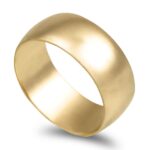 Aliança ouro amarelo – Meia Cana Vistosa Leve 7,5mm