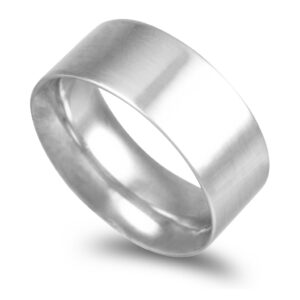 Aliança ouro branco – Anilha amendoada 9,0mm