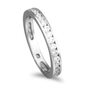 Aliança riviera em ouro branco de 19,2kl - 3,8mm de largura