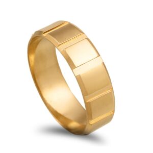 Aliança anilha amendoada com recortes - 6mm