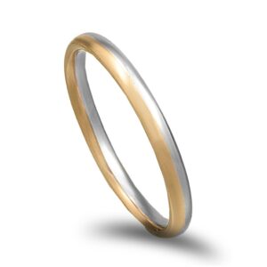Aliança amendoa bicolor com 2 mm de largura