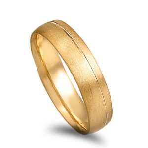 Aliança ouro amarelo com acabamento acetinado - 5mm
