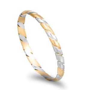 Aliança ouro bicolor entrançada - 1,8mm