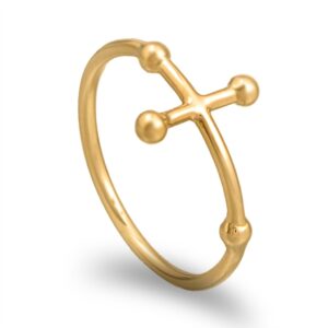 Aliança ouro amarelo em cruz