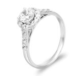 Anel ouro branco com zircónias