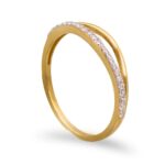 Anel meia riviera em ouro amarelo