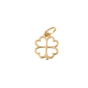 Medalha trevo em ouro - 12mm