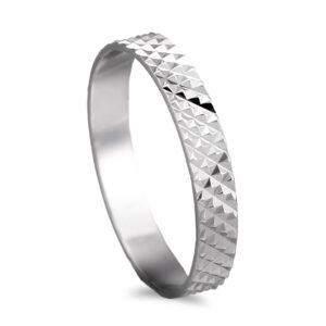 Aliança ouro branco lapidada - 3,5mm