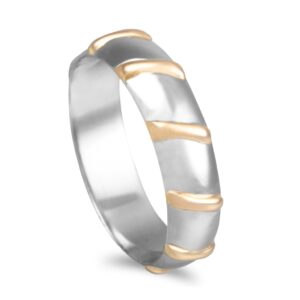 Aliança bicolor em ouro de 19,2kl