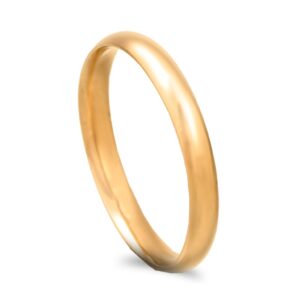 Aliança ouro amarelo – Meia cana alta amendoada - 3mm