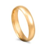 Aliança ouro amarelo – Meia cana alta amendoada - 4,5mm