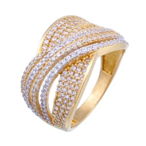 ANEL EM OURO DE 19,2 KL COM PEDRAS