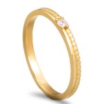 Anel esferas em ouro amarelo com Diamante