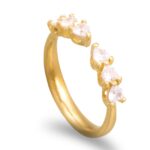 Anel ouro amarelo com pedras