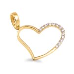 Medalha coração com zircónias em ouro amarelo de 19,2kl
