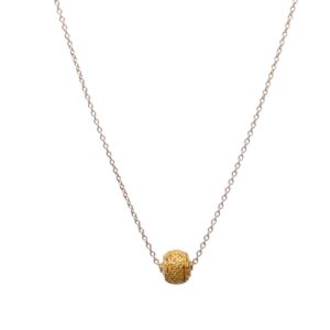 COLAR MALHA CADEADO COM BOLA EM FILIGRANA EM OURO DE 19,2KL