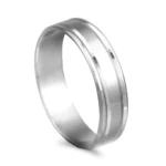Aliança ouro branco com frisos laterais - 5mm