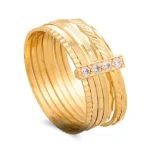 Aliança 7 dias em ouro amarelo - 9mm