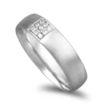 Aliança ouro branco acetinado - 5mm