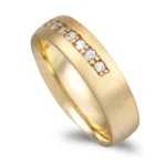 Aliança Ouro Amarelo Zircónias Com 4mm De Largura