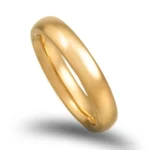 Aliança ouro amarelo - Amendoa facetada grossa - 4mm