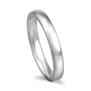 Aliança ouro branco - Amendoa facetada grossa - 3mm