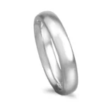 Aliança ouro branco - Amendoa facetada grossa - 4mm