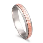 Aliança ouro branco e rosa de 9kl - 4mm