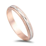 Aliança ouro branco e ouro rosa 9kl - 3,5mm