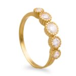 Anel com 5 pedras em ouro 19.2kl