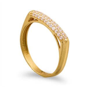 Anel ponte 3 filas de pedras em ouro amarelo 19.2kl