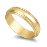 Aliança Ouro Franco 19,2KL Com Frisos Com 5mm De Largura