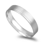 Aliança Ouro Branco Acetinado Com Friso Lateral 4mm De Largura