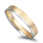 Aliança bicolor ouro franco e branco 5mm